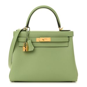 Hermes Evercolor Kelly Retourne 28 Vert Criquet