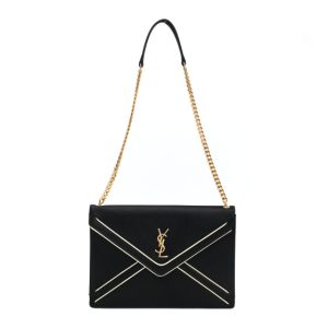 Saint Laurent Satin Gaby Chain Bag Black