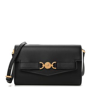 Versace Lambskin Medusa Wallet On Strap Black