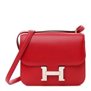 Hermes Tadelakt Constance 18 Rouge Vif