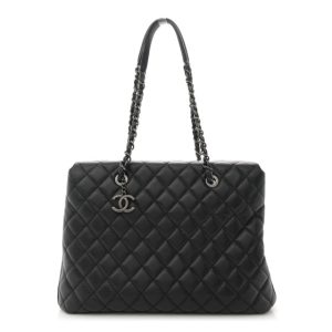 Chanel Caviar Quilted City Shopping Tote Black