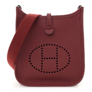 Hermes Taurillon Clemence Amazone Evelyne TPM Rouge H