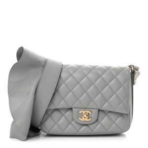 Chanel Calfskin Quilted Bolero De Chanel Flap Bag Grey