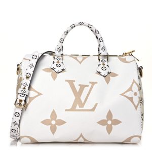 Louis Vuitton Monogram Giant Speedy Bandouliere 30 Kaki Beige