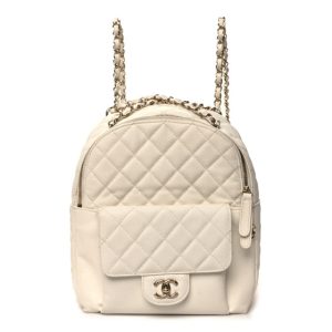 Chanel Caviar Quilted Small CC Day Backpack White