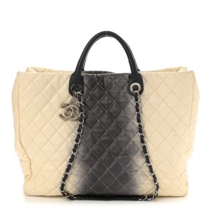 Chanel Caviar Ombre Large Shopping Tote White