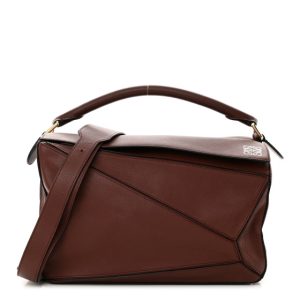 Loewe Calfskin Medium Puzzle Bag Prune