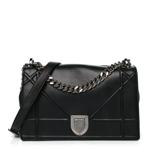 Christian Dior Lambskin Medium Diorama Flap Bag Black