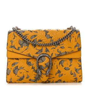 Gucci GG Supreme Monogram Arabesque Medium Dionysus Shoulder Bag Beige Yellow