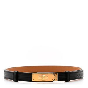 Hermes Epsom Quadrige Kelly Pocket 18 Belt Black