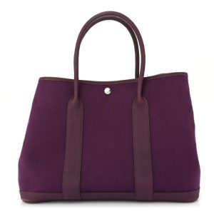 Hermes Toile Negonda Garden Party Tote 36 MM Cassis