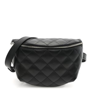 Chanel Lambskin Quilted Waist Belt Bag Black
