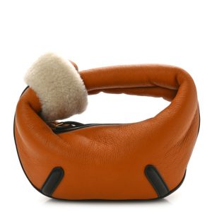 Bottega Veneta Calfskin Shearling Aviator Mini Jodie Honey