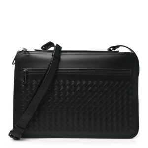 Bottega Veneta Intrecciato Slim Briefcase Black