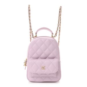 Chanel Caviar Quilted CC Mini Classic Backpack Lilac