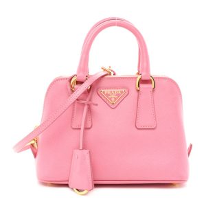 Prada Saffiano Lux Mini Promenade Tote Begonia