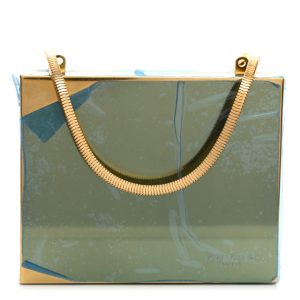 Saint Laurent Metal Tuxedo Box Clutch Gold