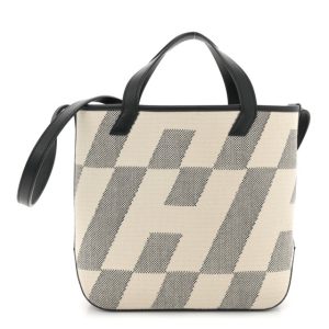 Hermes Swift H Canvas Cabas H En Biais 27 Black Ecru