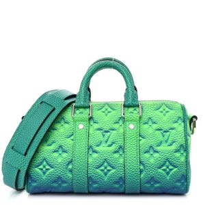 Louis Vuitton Taurillon Illusion Keepall XS Bleu Vert