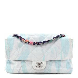 Chanel Canvas Quilted Jungle Jeans Flap White Multicolor