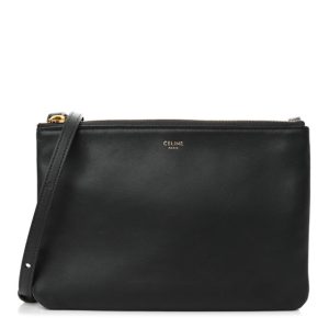 Celine Lambskin Large Trio Crossbody Bag Kohl