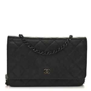 Chanel Caviar Quilted Wallet on Chain WOC So Black