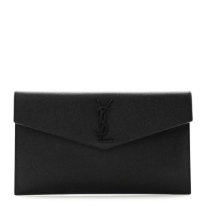 Saint Laurent Grain De Poudre Uptown Pouch Black