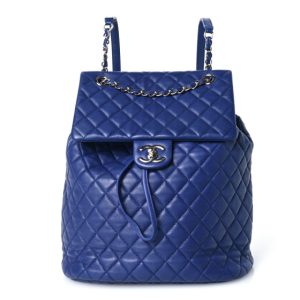 Chanel Lambskin Quilted Large Urban Spirit Backpack Blue