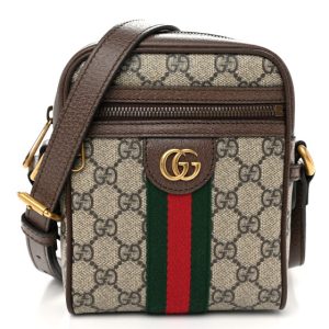 Gucci GG Supreme Monogram Web Mini Ophidia Messenger Brown
