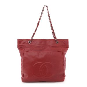 Chanel Soft Caviar Large Timeless CC Shoulder Bag Red