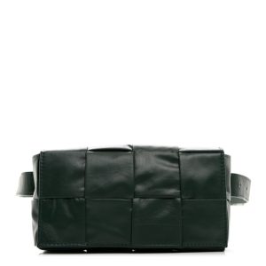 Bottega Veneta Paper Calfskin Intrecciato Cassette Belt Bag Raintree