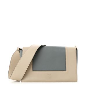 Celine Shiny Smooth Calfskin Medium Frame Shoulder Bag Grege Storm