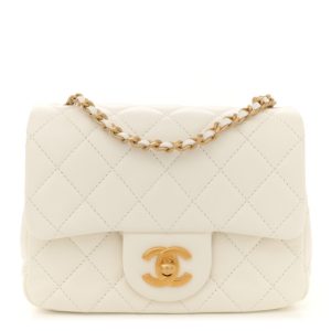 Chanel Lambskin Quilted Mini Pearl Crush Flap White