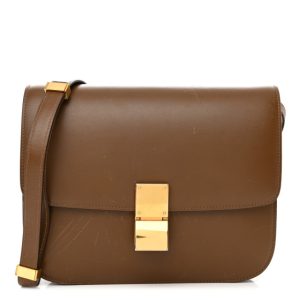 Celine Smooth Calfskin Medium Classic Box Flap Bag Camel
