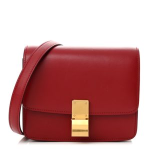 Celine Smooth Calfskin Small Classic Box Flap Bag Red