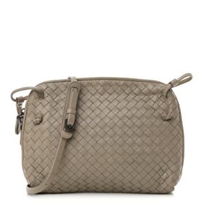 Bottega Veneta Nappa Intrecciato Nodini Crossbody Messenger Steel