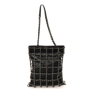 Chanel Lambskin Large Shopping Chain Tote Black