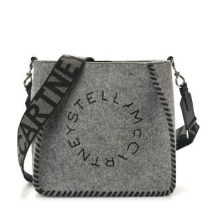 Stella McCartney Eco Felt Mini Logo Crossbody Smoke Slate
