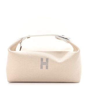 Hermes Canvas Small Bride-A-Brac Pouch Natural