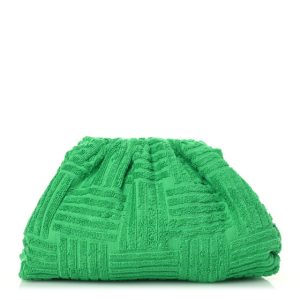 Bottega Veneta Sponge Fabric  Teen The Pouch Clutch Grass Green