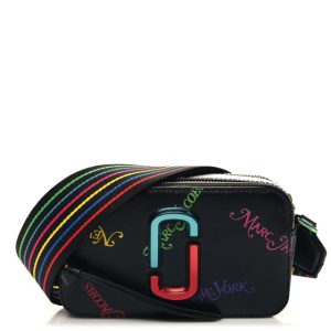 Marc Jacobs X New York Magazine Saffiano Small Snapshot Camera Bag Black Multicolor