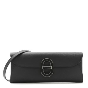 Hermes Epsom Enamel Maillon Wallet To Go Black