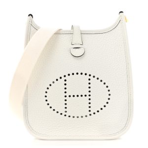 Hermes Taurillon Clemence Amazone Evelyne TPM New White