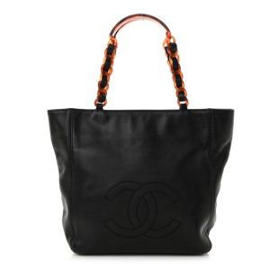 Chanel Caviar Tortoise Timeless CC Tote Black