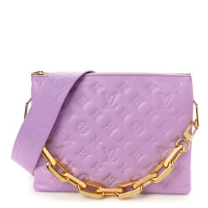 Louis Vuitton Lambskin Embossed Monogram Coussin PM Parme