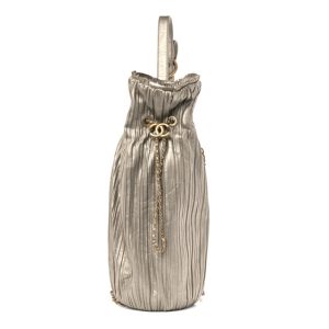 Chanel Iridescent Crumpled Calfskin Small Coco Pleats Backpack Gold
