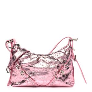 Givenchy Metallic Calfskin Mini Voyou Bag Silk Pink