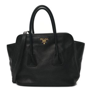 Prada Vitello Daino Shopping Tote Black