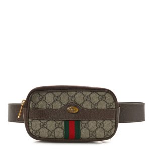 Gucci GG Supreme Monogram Ophidia Belted iPhone Case 85 34 Dark Brown
