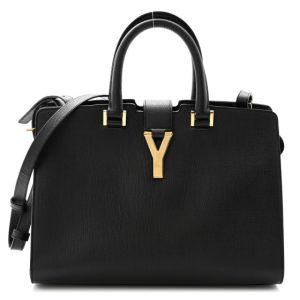 Saint Laurent Textured Calfskin Small Classic Y Cabas Black